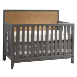 Convertible Cribs-Natart Kyoto 5-in-1 Convertible Crib with Tufted Panel