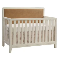 Convertible Cribs-Natart Kyoto 5-in-1 Convertible Crib with Tufted Panel