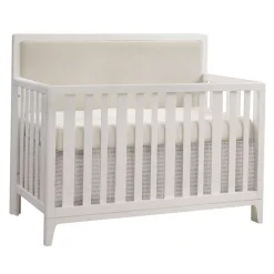 Convertible Cribs-Natart Kyoto 5-in-1 Convertible Crib with Tufted Panel