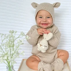 Winter Hats|Infant Hats-Blossom & Pear Lamb Knit Bonnet