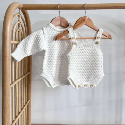 Rompers-Blossom & Pear Lamb Long Sleeve Knit Romper
