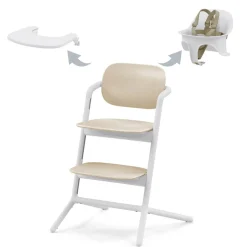 High Chairs & Boosters-Cybex LEMO 3-in-1 High Chair - Sand White