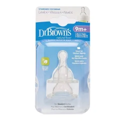 Nipples + Bottle Accessories-Dr. Brown's Level 4 Silicone Nipple (2 Pack)