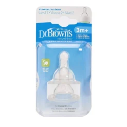 Nipples + Bottle Accessories-Dr. Brown's Level 2 Silicone Nipple (2 Pack)