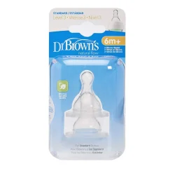 Nipples + Bottle Accessories-Dr. Brown's Level 3 Silicone Nipple (2 Pack)