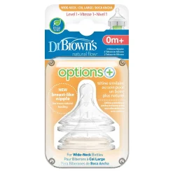 Nipples + Bottle Accessories-Dr. Brown's Level 1 Wide Neck Silicone Nipple (2 Pack)