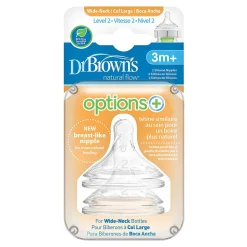 Nipples + Bottle Accessories-Dr. Brown's Level 2 Wide Neck Silicone Nipple (2 Pack)