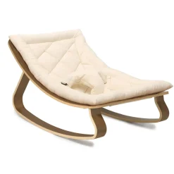 Kids Sofas + Armchairs-Charlie Crane LEVO Walnut Baby Rocker