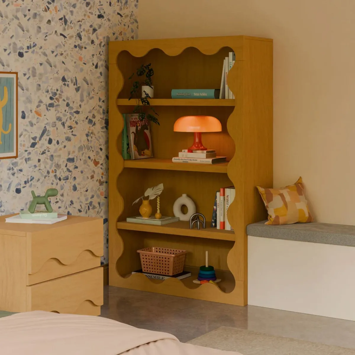 Bookshelves|Wck Exclusive Furniture-Babyletto Lido Wave Bookcase