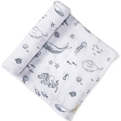 Blankets|Sleep Sacks + Wraps-Pehr Life Aquatic Swaddle