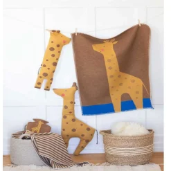 Blankets-David Fussenegger Lili Emboridered Griaffe (90x70)