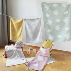 Blankets-David Fussenegger Lima Doves Allover Rose