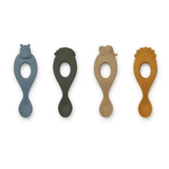 Kids Utensils|Toddler Training Utensils-Liewood Liva Silicone Spoon (4 Pack)