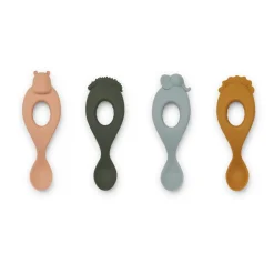 Kids Utensils|Toddler Training Utensils-Liewood Liva Silicone Spoon (4 Pack)