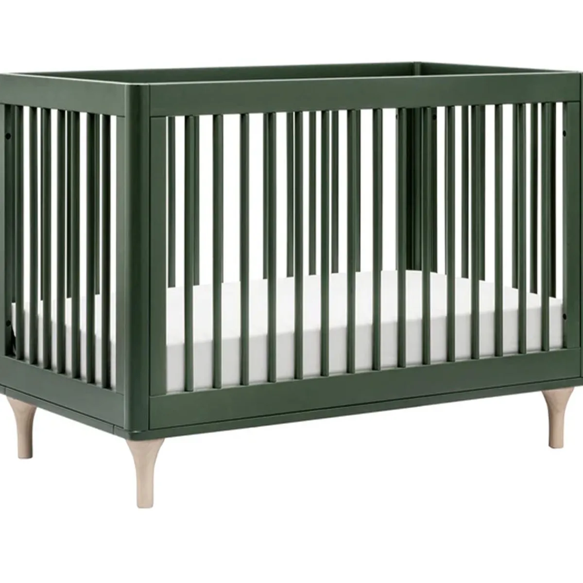 Wck Exclusive Furniture|Convertible Cribs-Babyletto Lolly 3-in-1 Crib - Forest Green/Washed Natural