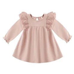 Skirts|Dresses-Quincy Mae Long Sleeve Flutter Dress