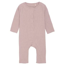 Rompers-Fixoni Long Sleeve Melange Rib Romper