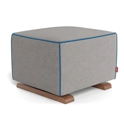 Ottomans-Monte Design Luca Ottoman - Wool Fabric with Walnut Base