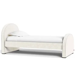 Twin Beds + Trundles-Monte Design Luna Twin Bed - Faux Sheepskin - High HB + High FB