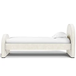 Twin Beds + Trundles-Monte Design Luna Twin Bed - Faux Sheepskin - High HB + High FB