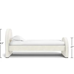 Twin Beds + Trundles-Monte Design Luna Twin Bed - Faux Sheepskin - High HB + High FB