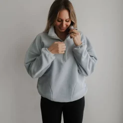 Tees + Sweaters-North Kinder Mama Polar Fleece Zip Sweater