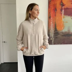 Tees + Sweaters-North Kinder Mama Polar Fleece Zip Sweater