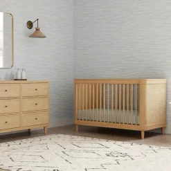 Dressers|Nursery Collections-Namesake Marin with Cane 3-in-1 Crib + Marin with Cane 6 Drawer Dresser