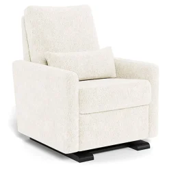 Motorized Gliders|Gliders-Monte Design Matera Glider Motorized Recliner - Faux Sheepskin Fabric with Espresso Base