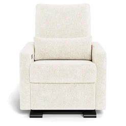 Motorized Gliders|Gliders-Monte Design Matera Glider Motorized Recliner - Faux Sheepskin Fabric with Espresso Base