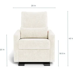 Gliders-Monte Design Matera Glider Recliner - Faux Sheepskin with Espresso Base