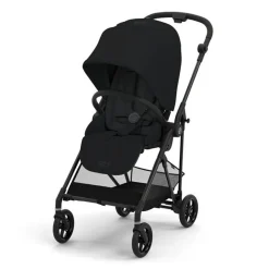 Travel Strollers-Cybex Melio Carbon 3 Ultra Lightweight Stroller Moon Black