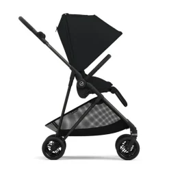 Travel Strollers-Cybex Melio Carbon 3 Ultra Lightweight Stroller Moon Black