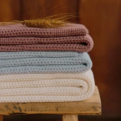 Blankets-Nature Baby Merino Wool Knit Blanket