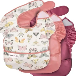 Bibs + Burps-Tiny Twinkle Mess-Proof Ruffle Easy Bibs (Set of 3)