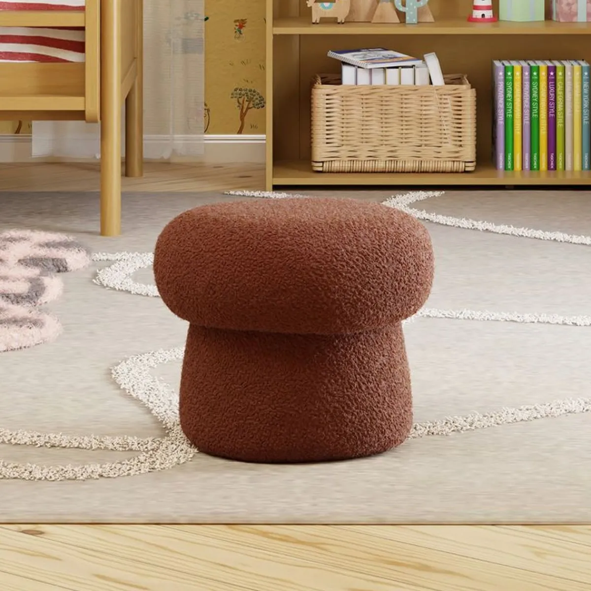 Beanbag Chairs-Babyletto Mini Mushroom Pouf