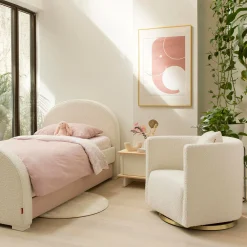 Gliders-Monte Design Mitchell Swivel Chair - Faux Sheepskin