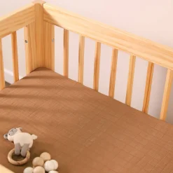 Crib Fitted Sheets-Babyletto Muslin All-Stages Midi Crib Sheet