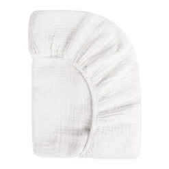 Crib Fitted Sheets-Babyletto Muslin Crib Sheet (White) Plain White