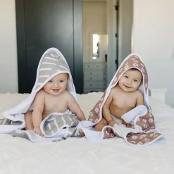 Towels + Cloths-Mebie Baby Muslin Hooded Towel