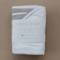 Towels + Cloths-Mebie Baby Muslin Hooded Towel
