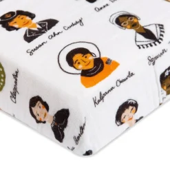 Mini Crib Bedding|Crib Fitted Sheets-Babyletto Muslin Mini Crib Sheet - Women In History