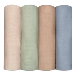 Sleep Sacks + Wraps-Comfycubs Muslin Swaddle Blankets (4 Pack)
