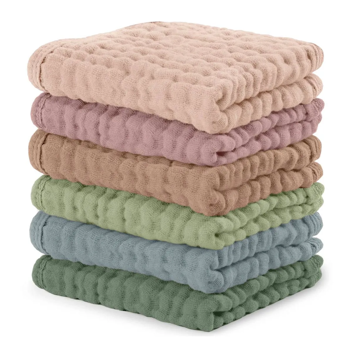 Towels + Cloths-Comfycubs Muslin Washcloths (6 Pack)
