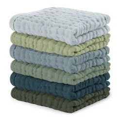 Towels + Cloths-Comfycubs Muslin Washcloths (6 Pack)