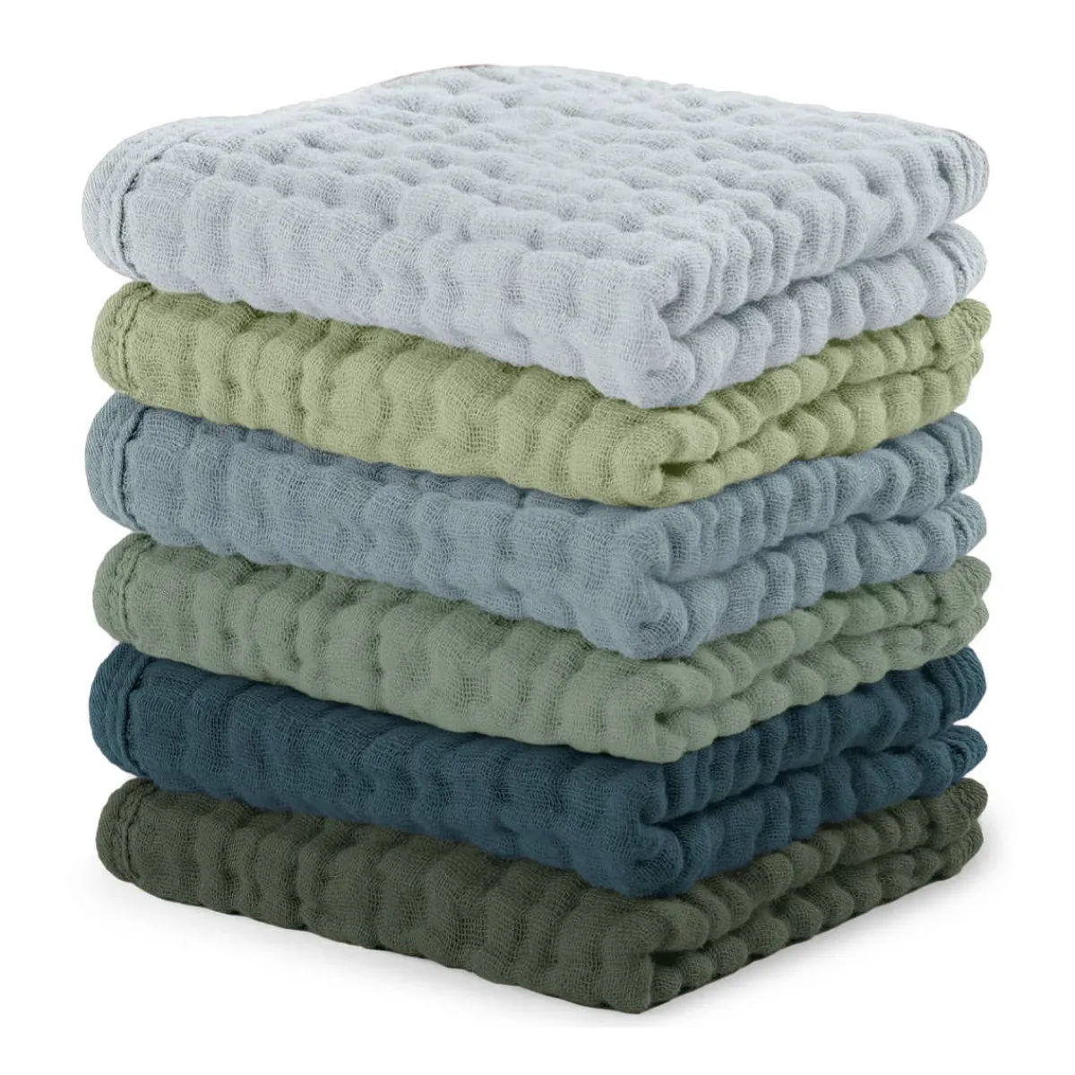Towels + Cloths-Comfycubs Muslin Washcloths (6 Pack)
