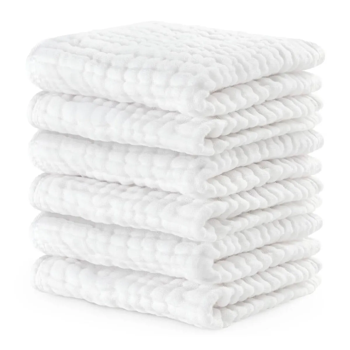Towels + Cloths-Comfycubs Muslin Washcloths (6 Pack)