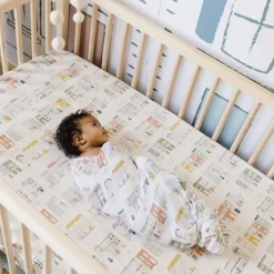 Crib Fitted Sheets-Pehr My Neighbourhood Crib Sheet