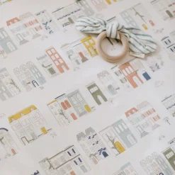Crib Fitted Sheets-Pehr My Neighbourhood Crib Sheet