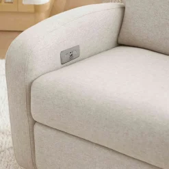 Soft Soles|Perforated Sneakers-Babyletto Nami Electronic Glider Recliner with USB (Eco-Weave)